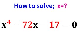 Nice Quartic Equation Math Simplification  Find the Value of X [upl. by Matthia58]