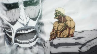 Reiner VS Bertholdt Colossal Titan  Armin Meets Bertholdt [upl. by Arahc805]