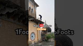 1Foot Vs 26Foots😨 CLIMBING parkour flip challenge enge [upl. by Jacquie]