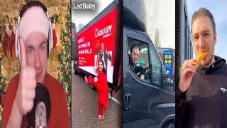 Sli React Ladbabys Taking a singing van to a Greggs Drivethru 🤣🎤 [upl. by Amsirac]