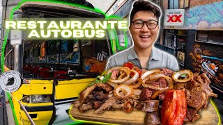 RESTAURANTE DENTRO de AUTOBUS con CARNE ASADA [upl. by Yalhsa]