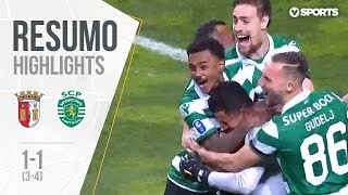 Highlights  Resumo Sp Braga 11 Sporting 34 gp Allianz Cup 1819 12 final [upl. by Relyt]