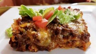 BEEF ENCHILADA CASSEROLE how to make  with homemade ENCHILADA SAUCE ❤ [upl. by Paulie]