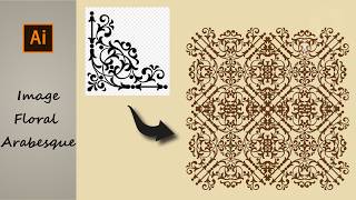 Comment vectoriser une image avec motif floral arabesque dans Adobe Illustrator 2024 abonnezvous [upl. by Aneleh711]