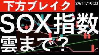 【下方ブレイク】SOX指数急落でトレンドライン割れどころか雲割れの可能性も！ [upl. by Gibeon863]