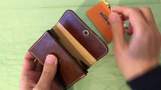 レザークラフト 小さい財布の作り方 How to make Leather WalletLeather craft tutorial [upl. by Yuk262]