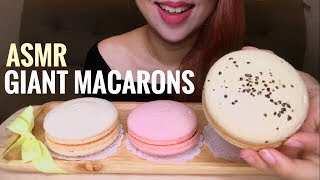 ASMR GIANT MACARONS  DESSERT  CRUNCHY amp CHEWY EATING SOUNDS No Talking [upl. by Pozzy]