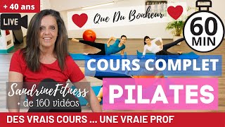 Live 25  Pilates  60 min  Une vraie séance à la maison cest TOP [upl. by Delwin335]