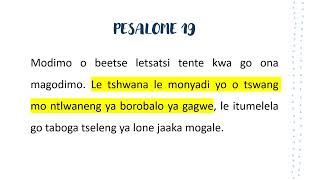 Beibele ya Setswana  Pesaleme 19  Baebele ya Setswana [upl. by Blount]