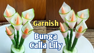 GARNISH TANPA PISAU GARNISH HIASAN TUMPENG DARI TIMUN DAN WORTELCUCUMBER GARNISH CARVING [upl. by Nauqyt216]