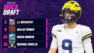 2024 NFL Mock Draft Vikings TRADE with Chargers for JJ McCarthy  CBS Sports [upl. by Udell]