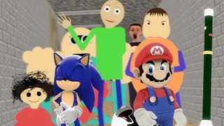 SFM BALDI Baldis Basics Vs Super Mario amp Sonic The Hedgehog Battle Animation [upl. by Marjory155]