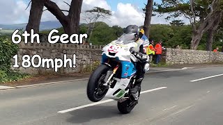 180mph Wheelies Southern 100 Races Isle of Man 2024 [upl. by Lilak]