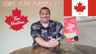 Americans First Time Trying Tim Hortons Coffee [upl. by Elatia]