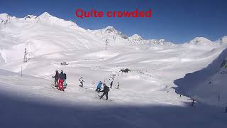 Skiing from Le Fort in La Rosiere to Bellecombe drag lift [upl. by Nork]