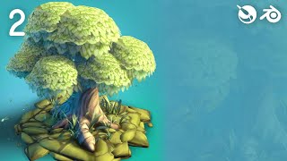 Making a Stylized Tree in Blender Part 2 [upl. by Ahselaf]