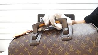 LOUIS VUITTON Pegase 60 Monogram Canvas Business Suitcase Travel Bag REVIEW PREOWNED [upl. by Sapphira698]