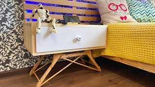 Unbelievable Nightstand Transformation Using Just Wooden Hangers [upl. by Aikahs676]