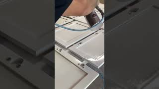 Spray Painting Cabinet Doors HVLP SPRAY GUN painting painter spraypaint paint [upl. by Tomas]