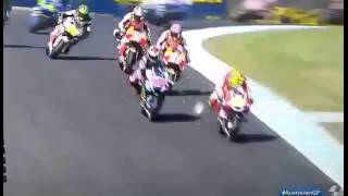 Andrea Iannone Headbutts A Seagull During Phillip Island MotoGP 2015 [upl. by Pippas657]