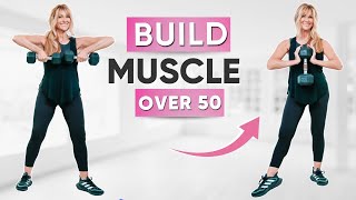 30 Minute BUILD MUSCLE Full Body Dumbbell Workout For Women Over 50  Warm Up amp Cool Down [upl. by Ihsakat]