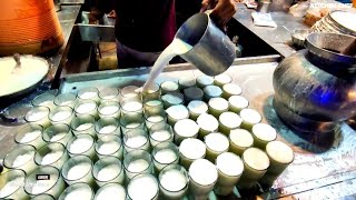 Nonstop 100 AJMERI MAWA RABDI LASSI  Huge Lassi Making  Street Drink Karachi Pakistan [upl. by Jaquelyn]