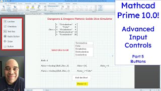 Mathcad Prime 10  Advanced Input Controls  Buttons [upl. by Ylus736]