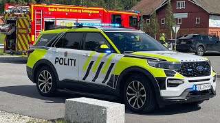 Police 2020 Ford Explorer arriving to an accident  Politi på utrykning [upl. by Htederem61]