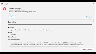 SOLVEDClassNotFoundError MsgCommysqljdbcdriver  IReport Netbeans  JasperReport [upl. by Courtund262]