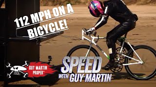 Guy Martins Record Breaking 112MPH Bicycle ride  Guy Martin Proper [upl. by Yhpos]