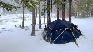 Hot Tent Camping In A Blizzard  ASMR [upl. by Andromada]