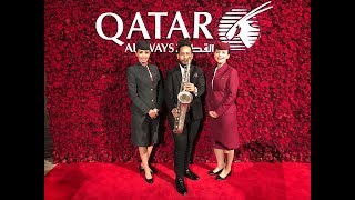 Saxophone Player Mario  Qatar Airways Gala Dinner at Cipriani 25 Broadway New York City [upl. by Sexela]