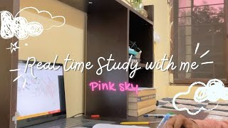 REAL TIME STUDY WITH ME 25 hours  PINK time sunset  study neet neetstudyvlog [upl. by Torres]