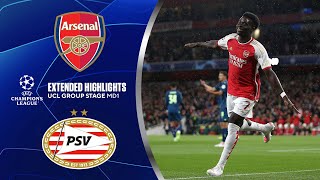 Arsenal vs PSV Extended Highlights  UCL Group Stage MD 1  CBS Sports Golazo [upl. by Ahsinna]