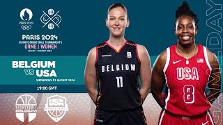 Belgium vs USA Live scoreStats I Womens Olympic Basketball Tournament Paris 2024 [upl. by Male]