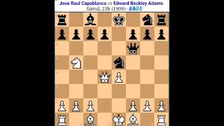 Capablanca chess game capablanca vs Beckley Adams capablanca best sacrificecapablanca [upl. by Gothard]