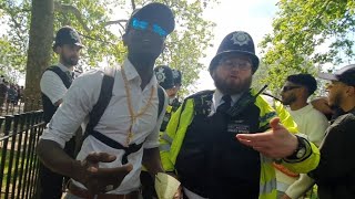 Heated debate with Islamist Thug after he destroyed Israeli flag at Speakers Corner [upl. by Nolek65]