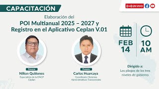 Taller Virtual de Elaboración del POI Multianual 2025 – 2027 y registro en el Aplicativo Ceplan V01 [upl. by Nadiya]