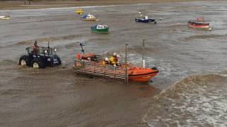 RNLI lifeboat launch [upl. by Orren]