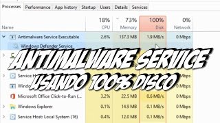 Antimalware Service usando 100 Disco  Win10Win81Win8 [upl. by Trembly]