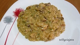 RISOTTO A LA CERVEZA 🍄🐓CON CHAMPIS Y POLLO🍺 [upl. by Enellij]