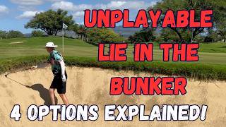 Unplayable Lie In The Bunker  Golf Rules Explained [upl. by Ecargyram663]