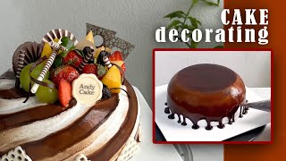 Chocolate garnishing decorating  New Stlye for Chocolate ganache Cake Decorating  Birthday Cake [upl. by Riorsson676]