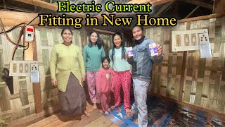 Electric Current Fitting in Our New Bamboo Home  Village YouTuber Bamboo Home  Village Life [upl. by Magnien538]