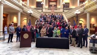 WATCH LIVE Gov Kemp signs budget with pay raises for teachers law enforcement [upl. by Acinat]