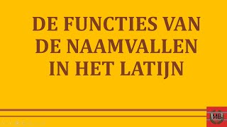 functies van de naamvallen in het Latijn [upl. by Lap]