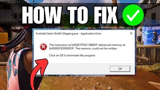 FIX FortniteClient Win64 Shippingexe Error Message [upl. by Ayotas995]