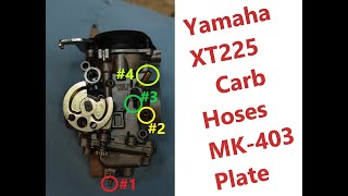 Yamaha XT225 Mukuni BST34 Carb hoses MK403 air cutoff plate NonCalifornia [upl. by Siegel]