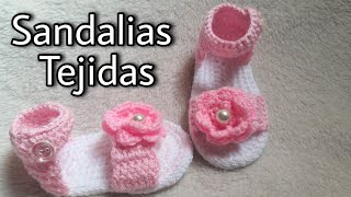 Sandalias a crochet para bebe Huarachitos tejidos para bebe [upl. by Garret]