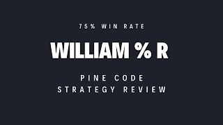 75 Win Rate Basic Williams R Pine Code Trading Strategy Review [upl. by Lohcin]